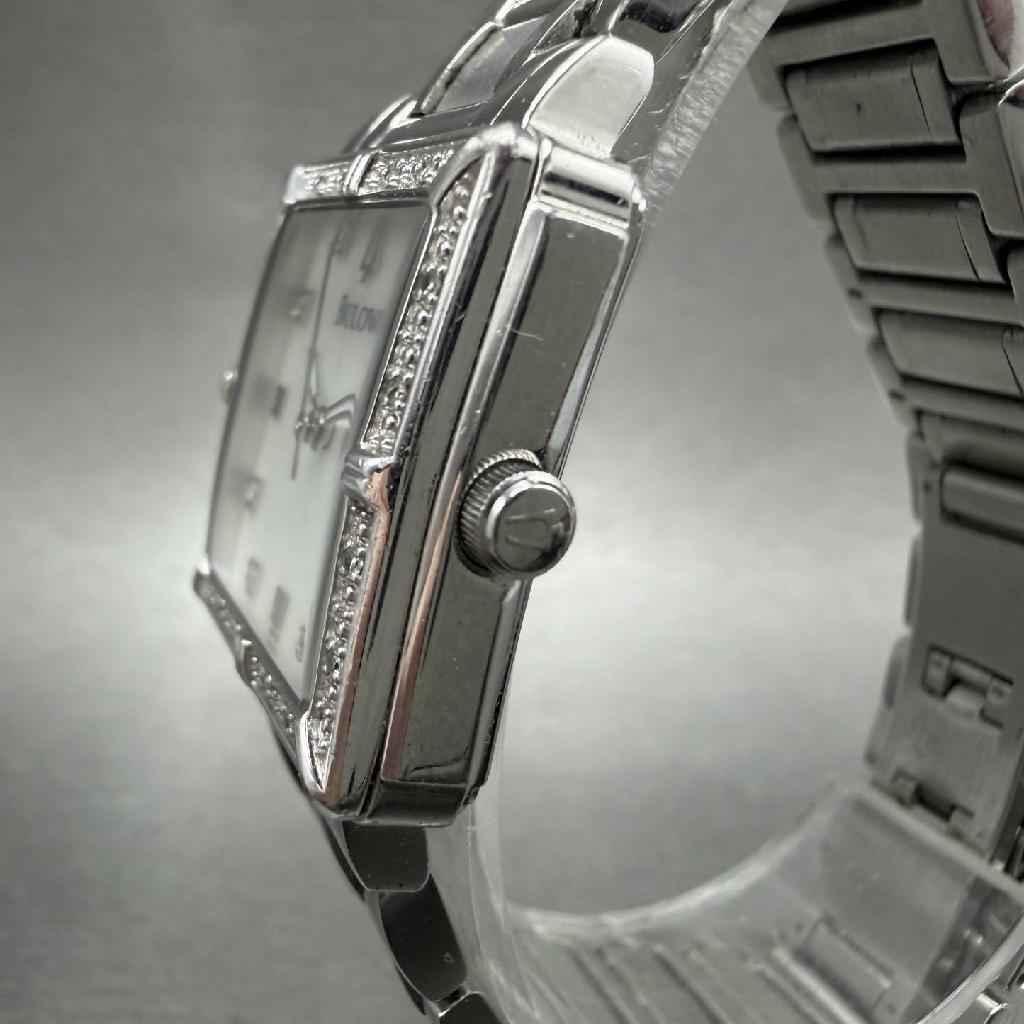 Bulova Tank Watch Women 26mm MOP Dial Silver Tone Rectangle 96R107 New Battery2