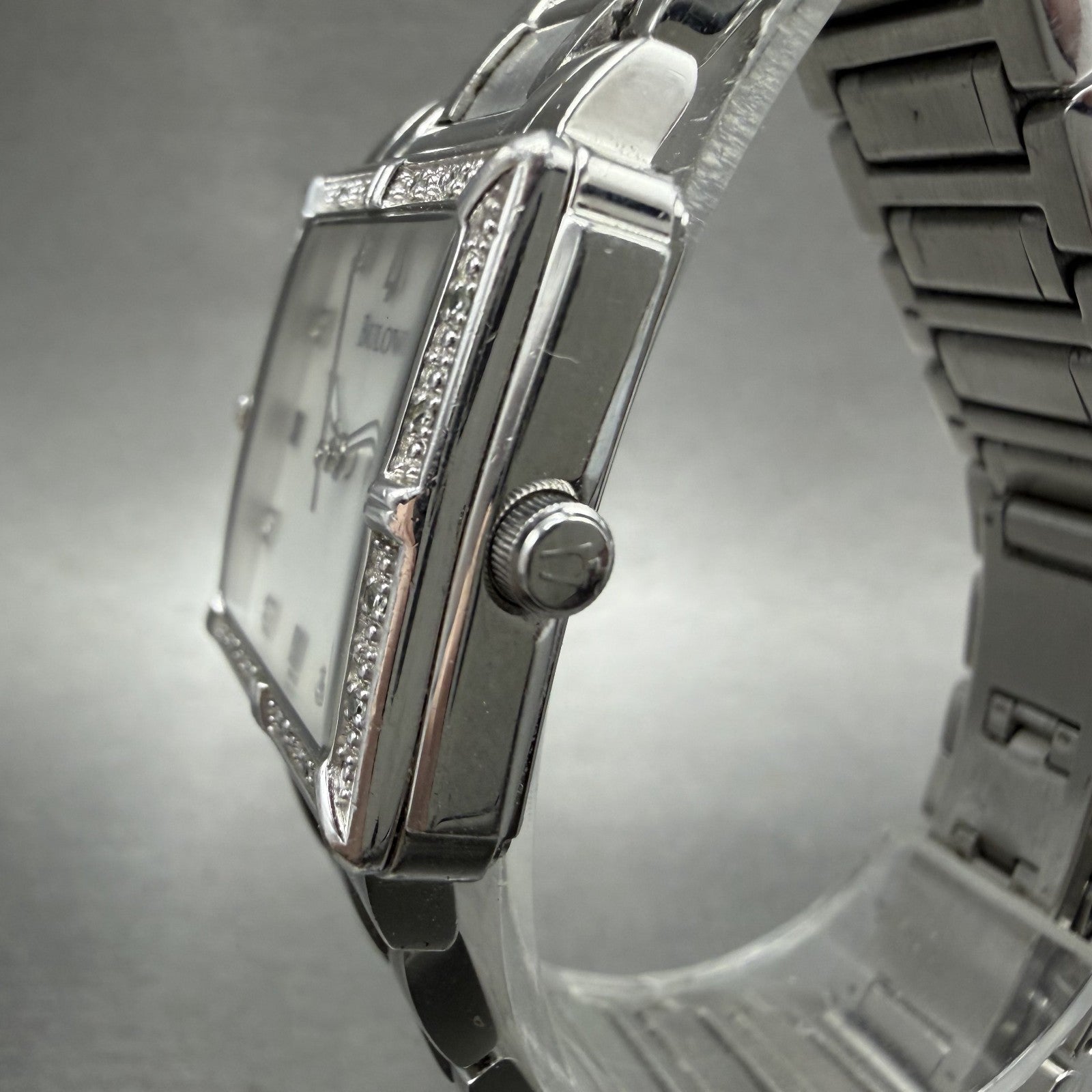 Bulova Tank Watch Women 26mm MOP Dial Silver Tone Rectangle 96R107 New Battery2