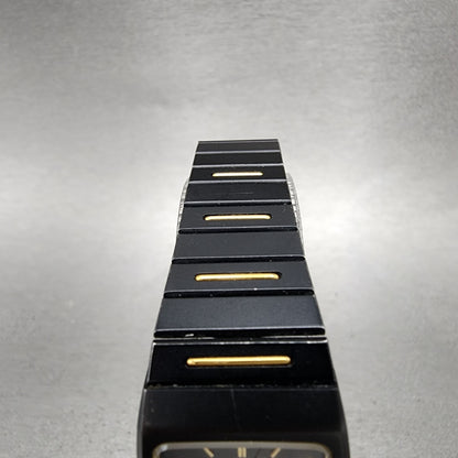 Seiko Watch Women 22mm Analog Digital Black Tone Rectangle E0295619 New Bat ABC4