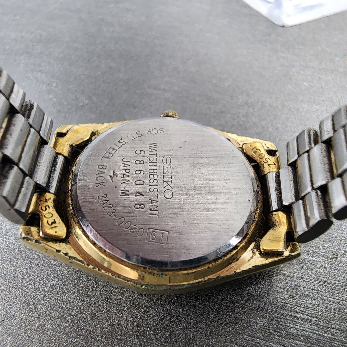 Seiko SQ Watch Women 24mm Champagne Dial Gold Tone Daydate 2a230030 New Battery9
