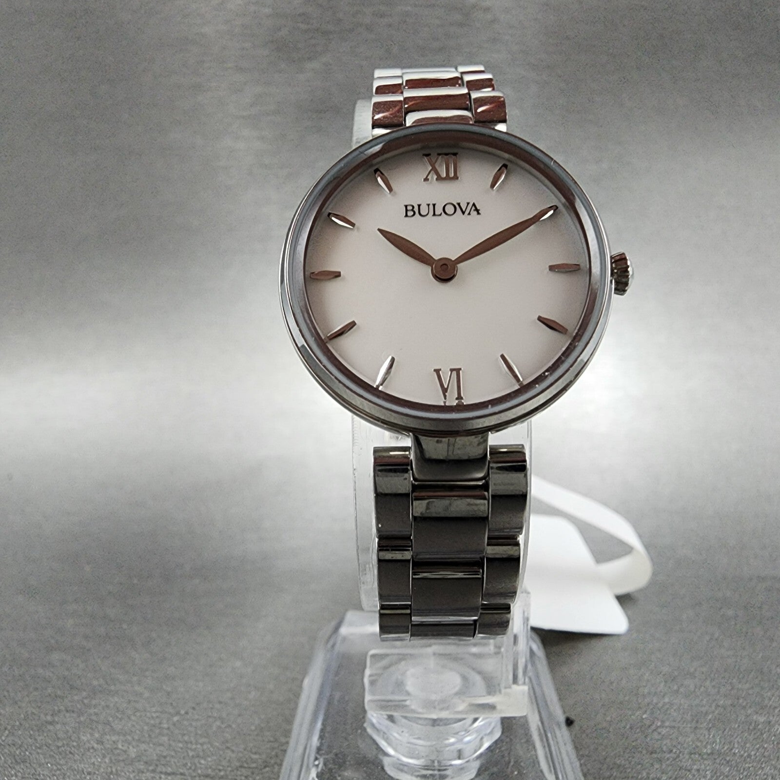 Bulova Watch Women 27mm MOP Dial Steel Round 96L229 New Battery5