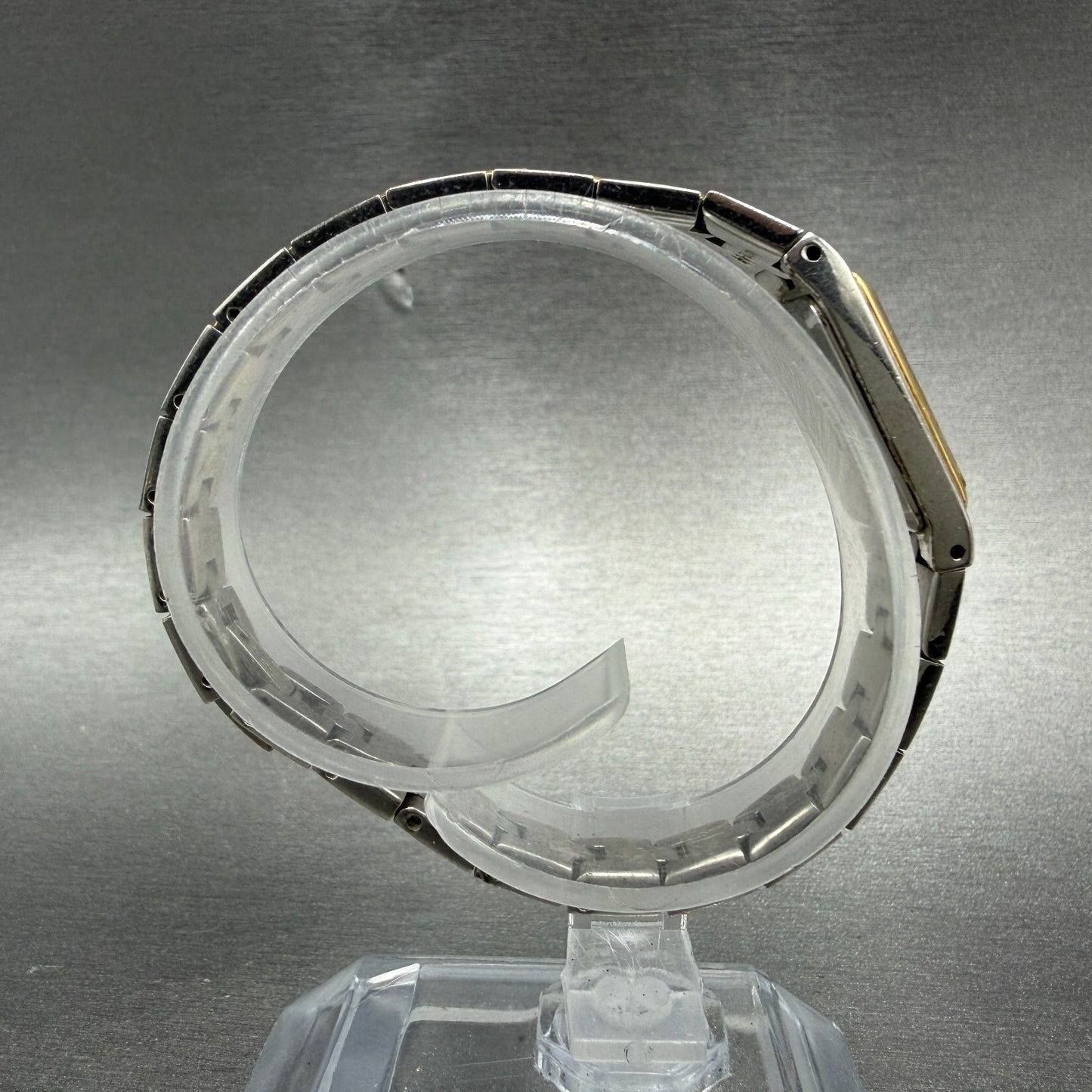 Seiko Tank Watch Women 13mm Black Dial Two Tone Rectangle 2E20-6479 New Battery8