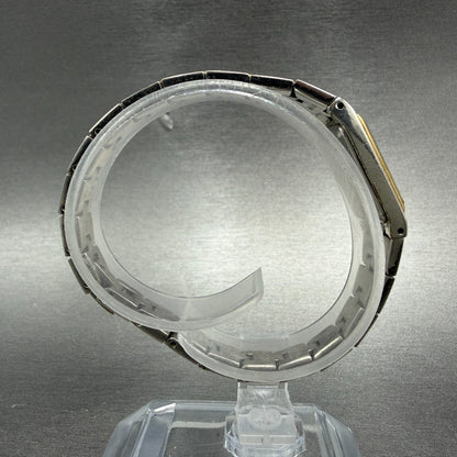 Seiko Tank Watch Women 13mm Black Dial Two Tone Rectangle 2E20-6479 New Battery8
