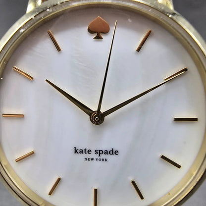 Kate Spade Metro watch Women 34mm Mop Dial Gold Round KSW1142 New Battery1