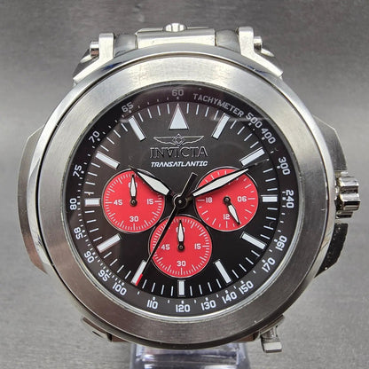 Invicta Reserve Transatlantic Chronograph Watch Men 54mm Red Dial Steel New Batt0