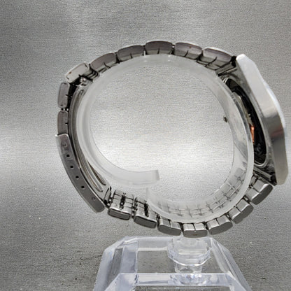 Seiko Watch Men 35mm Black Dial Silver Tone Daydate V743 New Battery READ!!!!!!!8