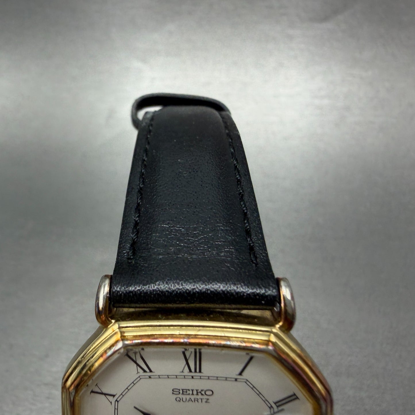 Seiko Watch Men 30mm White Dial Gold Tone Octagon 2628-5040 New Battery Vintage4