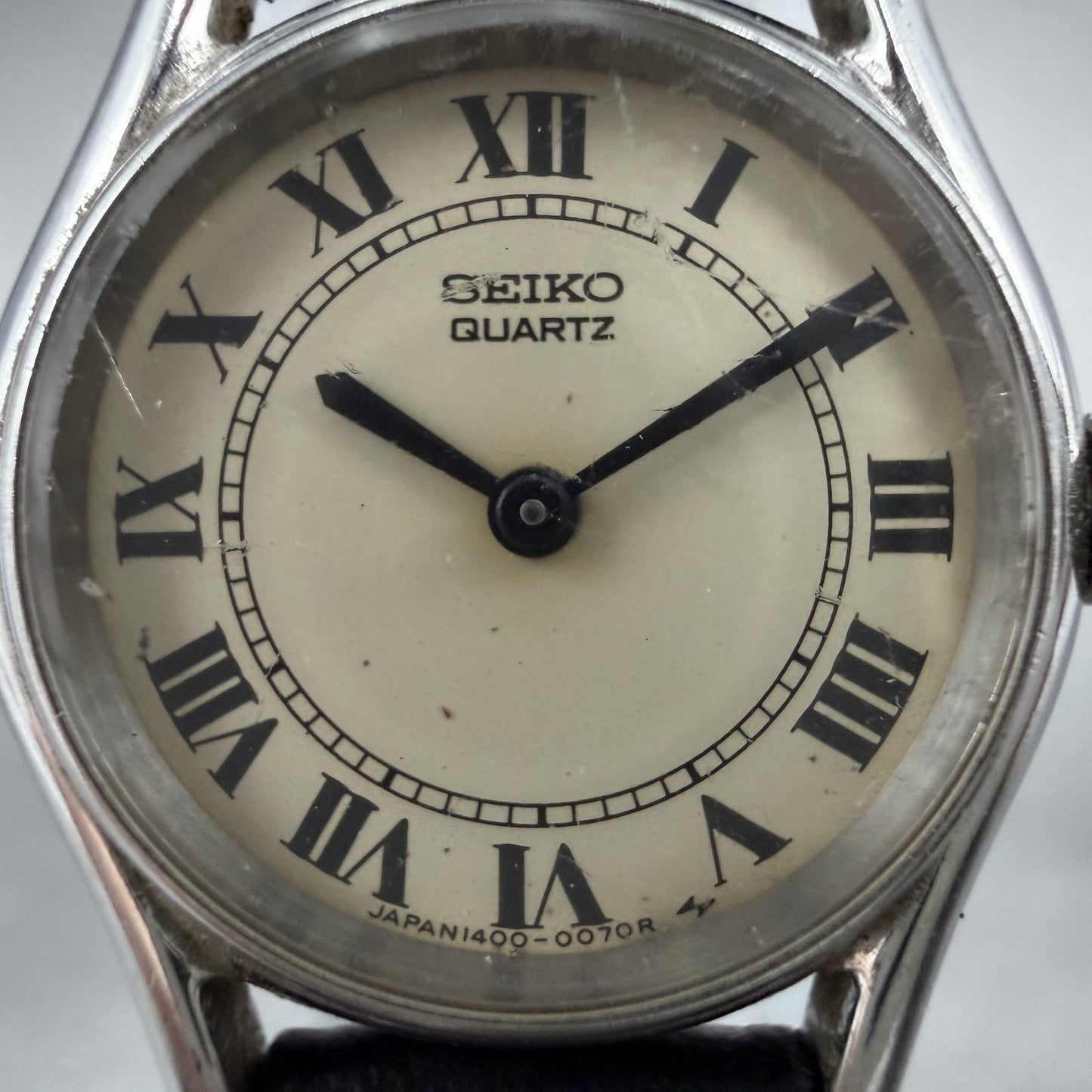 Seiko Watch Women 20mm White Dial Silver Tone Round 1400-0020 New Battery1