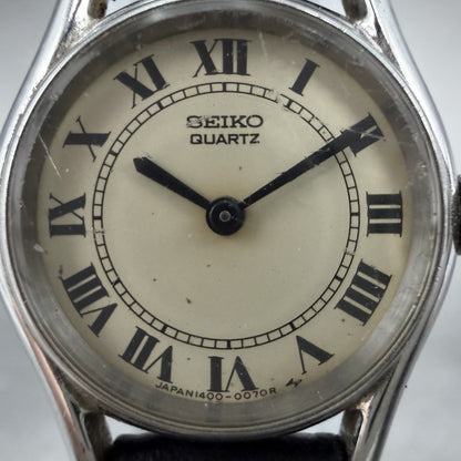 Seiko Watch Women 20mm White Dial Silver Tone Round 1400-0020 New Battery1