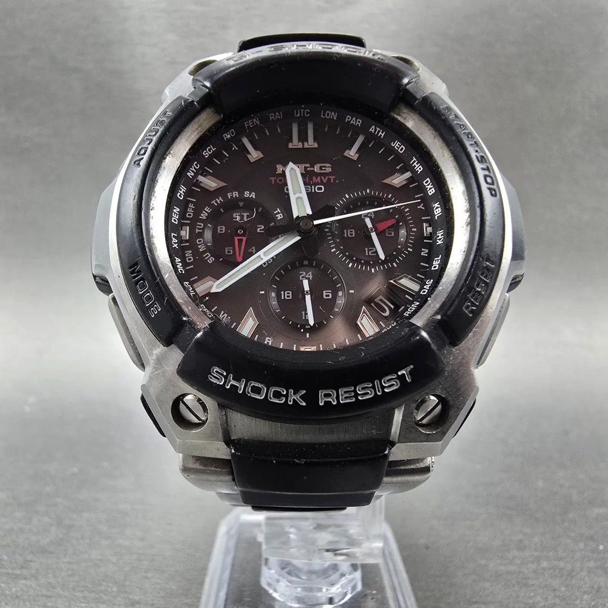 Casio G-Shock MTG-1200 Watch Men 47mm Black Dial Black Silver Date Round Works5
