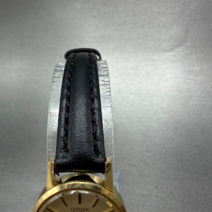 Citizen CQ Watch Women 20mm Champagne Dial Gold Tone Round 4-105923 New Battery4