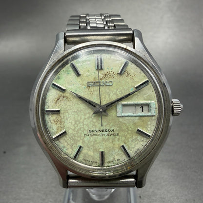 Seiko Business A Watch Men 37mm White Dial Silver Tone Daydate 8346-8000 PARTS0