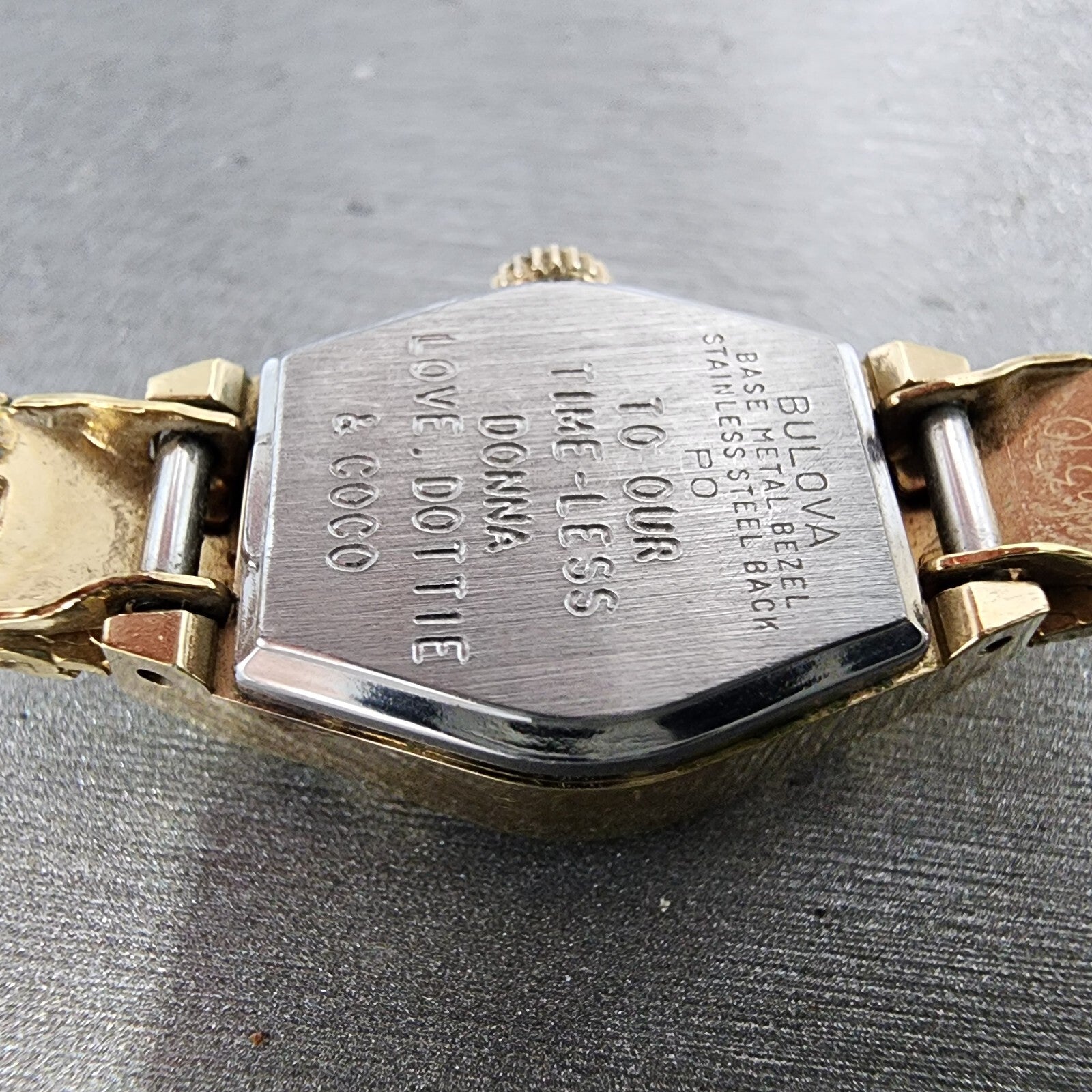 Bulova Watch Women 15mm Gold Dial Gold Tone Round Manual Wind Runs Vintage P010