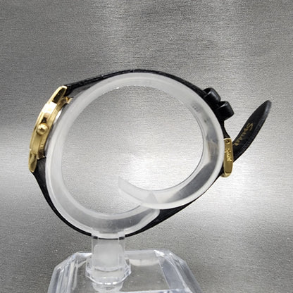 VTG Seiko Watch Women 22mm Black Dial Gold Tone Round 1N01-0A19 New Battery