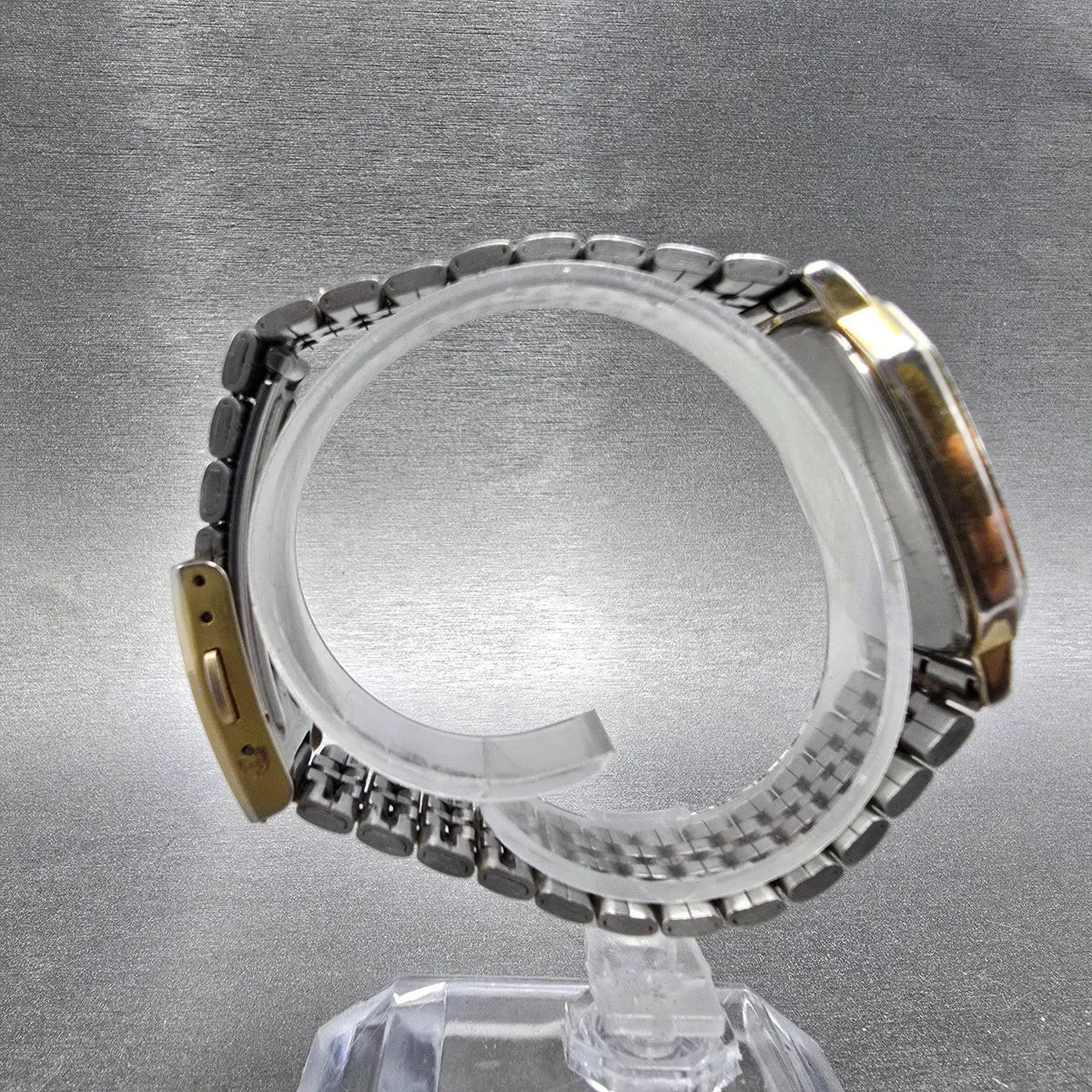 Seiko Tank Watch Men 30mm Champagne Dial Gold Tone Octagon 6431-5030 PARTS9