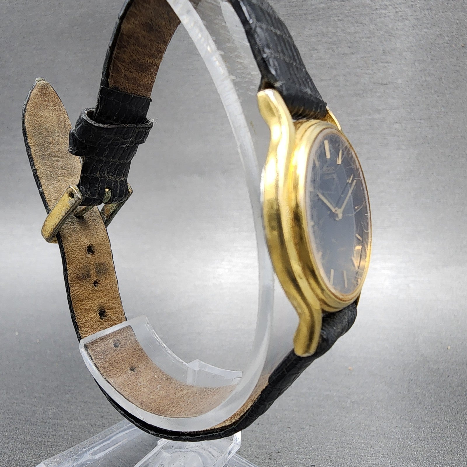 Seiko Watch Women 25mm Black Dial Gold Tone Round 4n000431 New Battery3