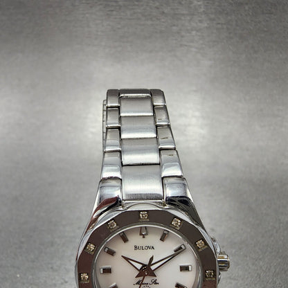 Bulova Marine Star Watch Women 25mm MOP Dial Silver Tone Date 96r24 New Battery4
