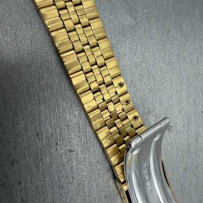Seiko SQ Bracelet 20mm Stainless Steel Gold Tone Tri Folding Clasp VTG Japan GF310