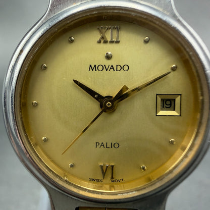 Movado Palio Watch Women 26mm Gold Dial Two Tone 81.94.826H New Battery1