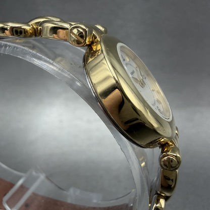Coach Watch Women 22mm White Dial Gold Tone Round Leather W006 New Battery3