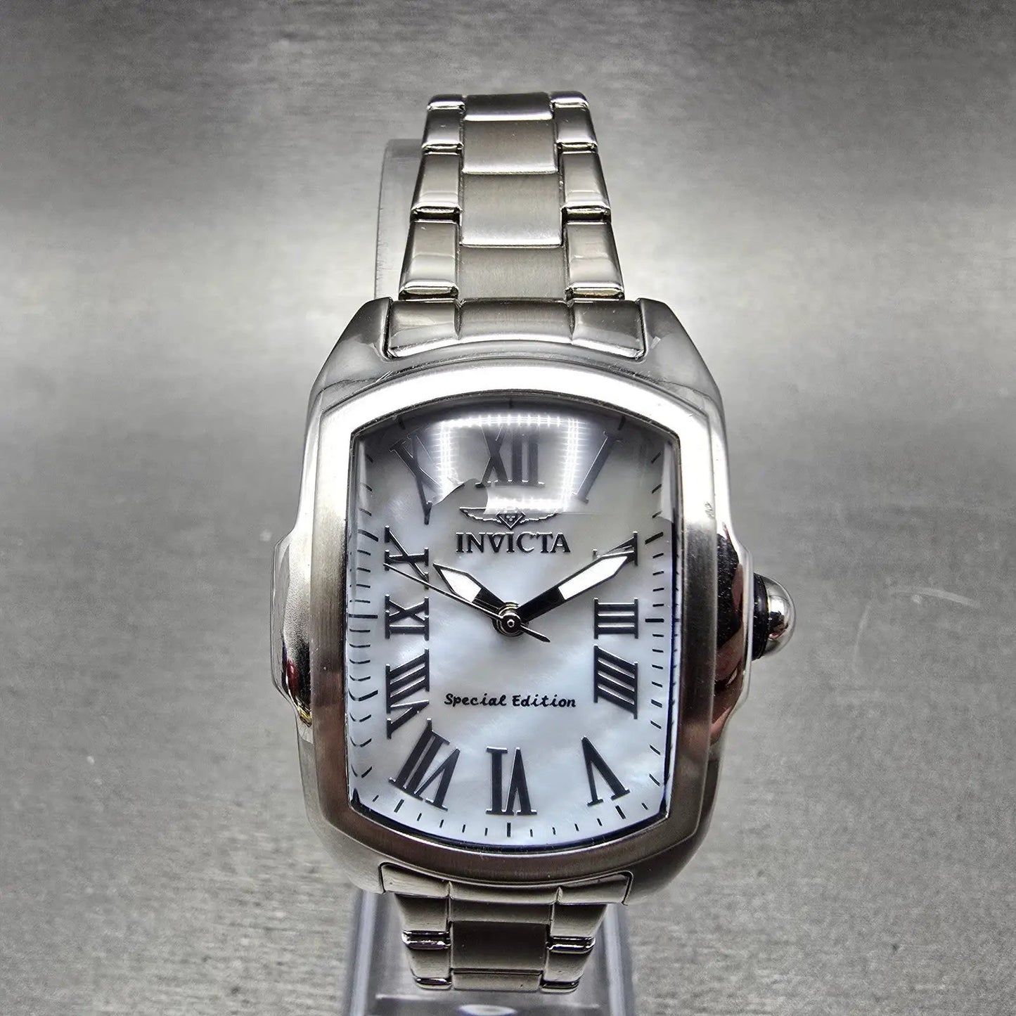 Invicta Lupah Watch 29mm MOP Dial Silver Tone Rectangle 19791 New Battery JNJN0