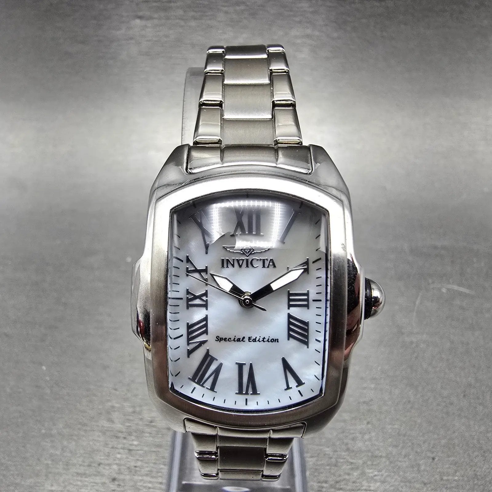 Invicta Lupah Watch 29mm MOP Dial Silver Tone Rectangle 19791 New Battery JNJN0