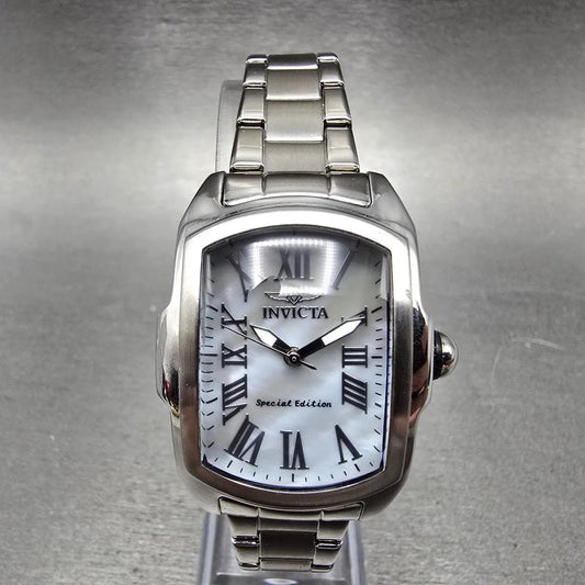 Invicta Lupah Watch 29mm MOP Dial Silver Tone Rectangle 19791 New Battery JNJN0