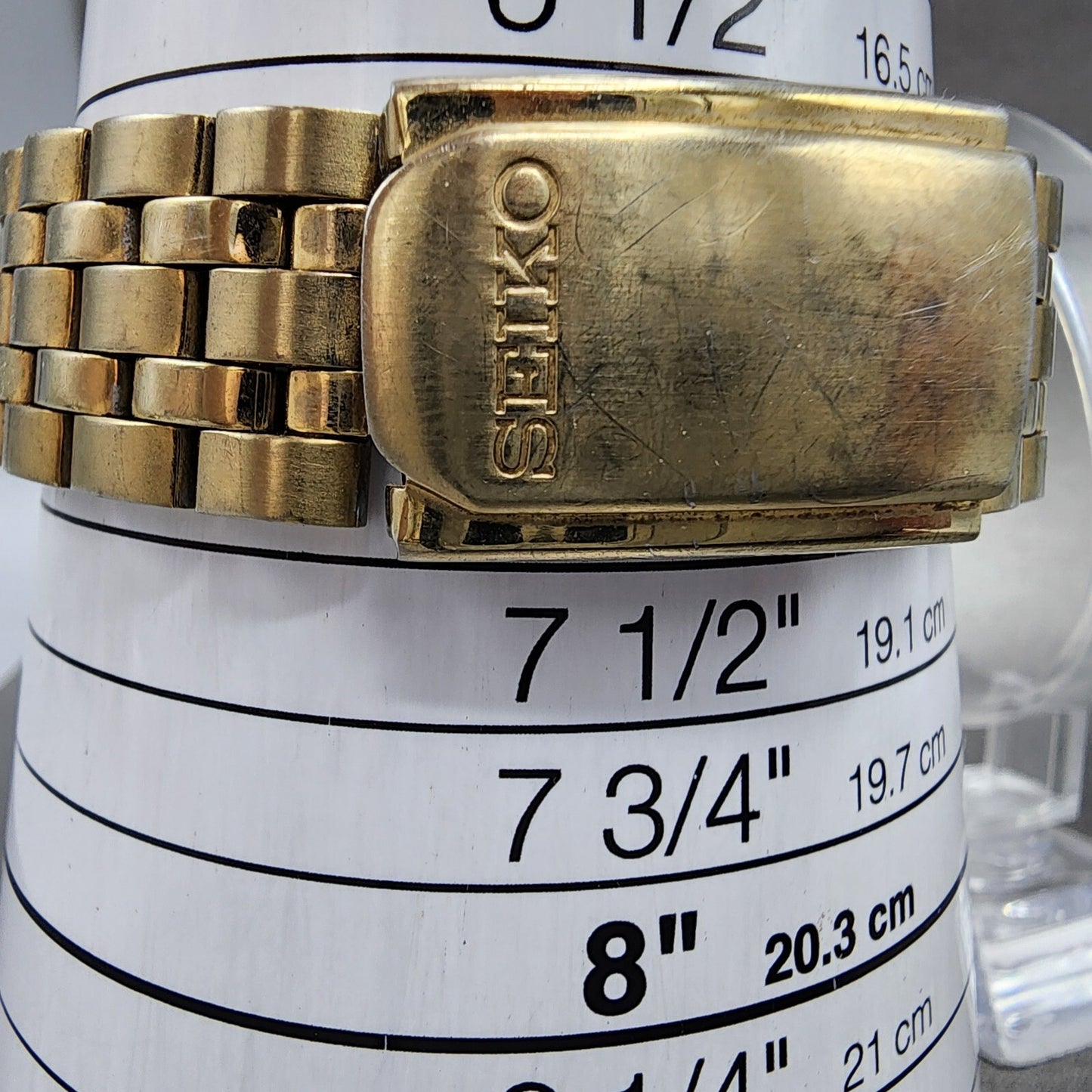 Seiko Watch Men 37mm Gold Dial Gold Tone Daydate Round 7n430am0 New Battery10