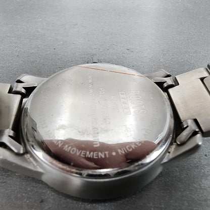 Roots Watch Men 39mm Silver Dial Silver Tone Daydate Pacific Rim New Battery9