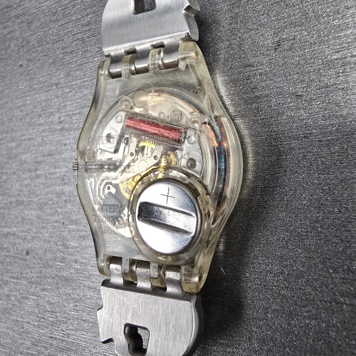 Swatch Menthol Tone Watch Women 25mm Silver Dial Clear Case LK292G New Battery 511