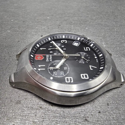 Swiss Army Base Camp Chronograph Watch Men 40mm Black Dial Steel 24722 New Batt3
