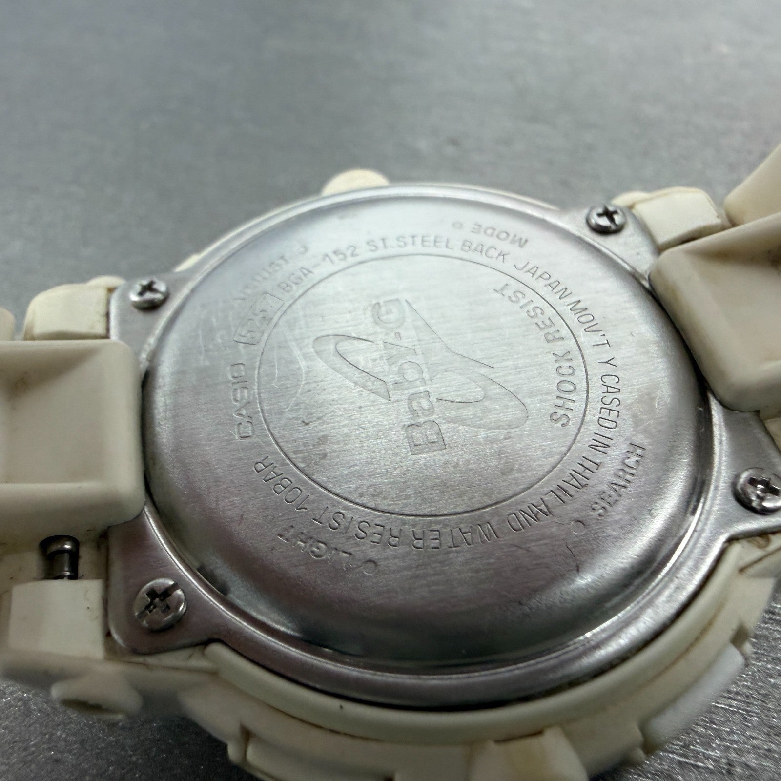 Casio Baby-G Watch Women 43mm Analog Digital White Alarm Chrono BGA-152 NewBatKL9
