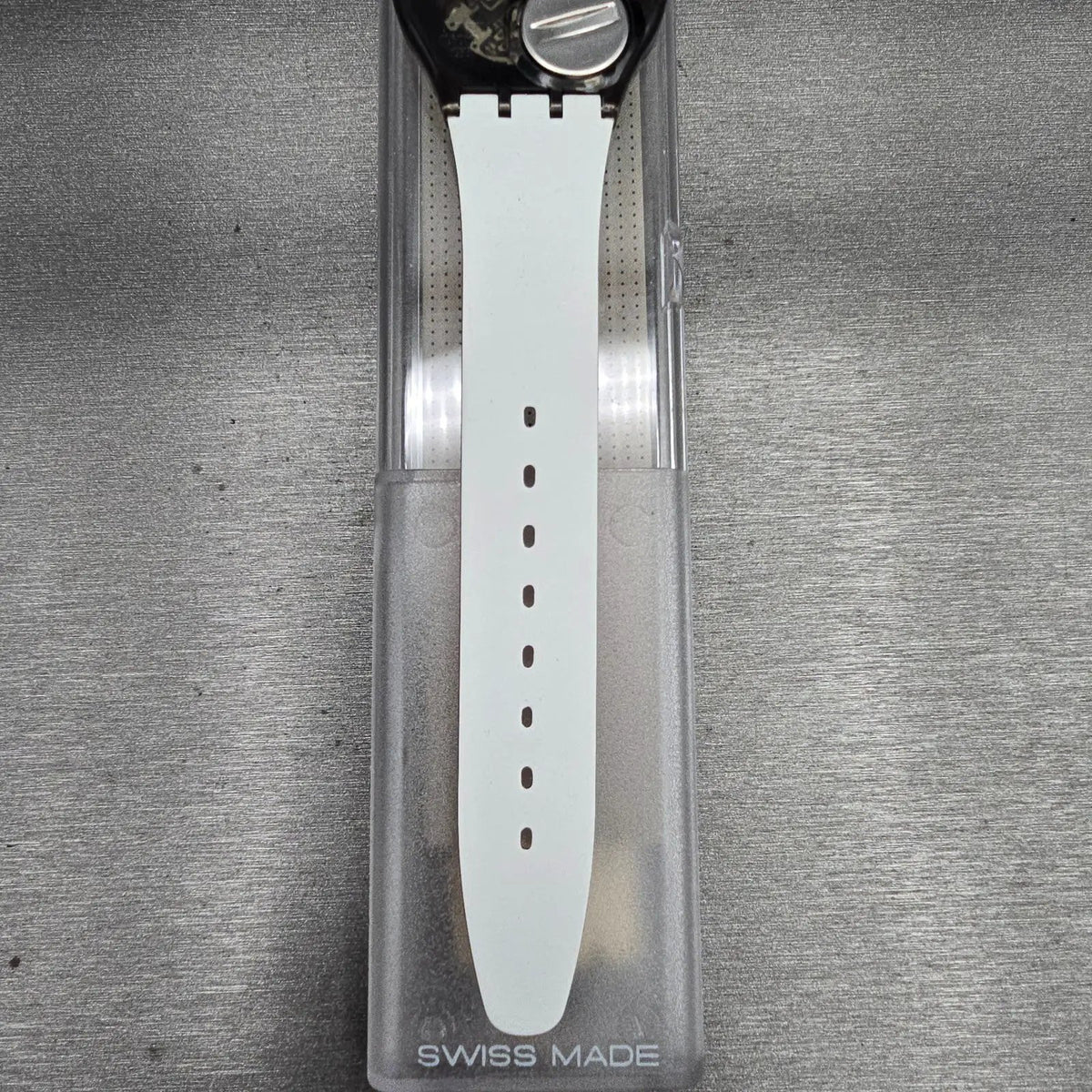 Swatch Le Poème Watch Men 34mm Silver Dial Black Case GM123 New Battery NOS10