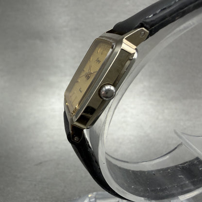 Orient Legacy Tank Watch Women 18mm Gold Dial Gold Tone Rectangle New Battery2