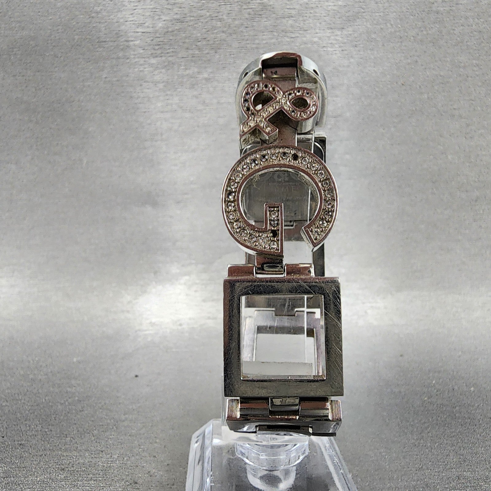 Dolce & Gabbana Tank Watch Women 21mm Silver Dial Steel Crystal Accent NewBattAB7
