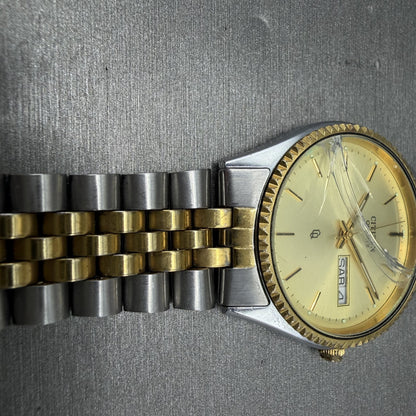 Citizen CQ President Watch Men 35mm Champagne Dial Two Tone Daydate PARTS3