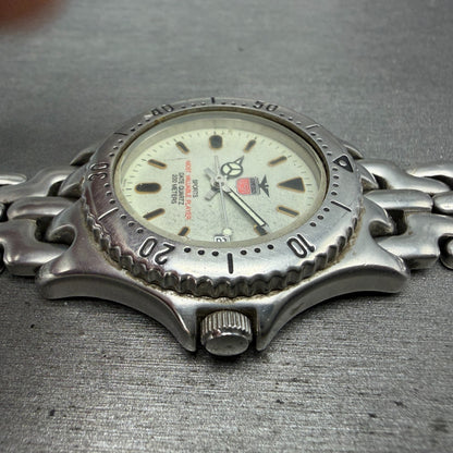 Elgin Dive Watch Men 37mm Gray Dial Silver Tone Date Round FK-592 New Battery3