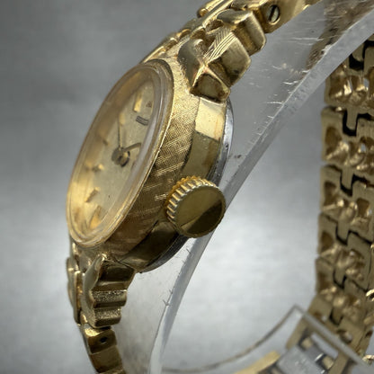 Seiko Watch Women 17mm Champagne Dial Gold Tone Manual Oval 118589 Runs2