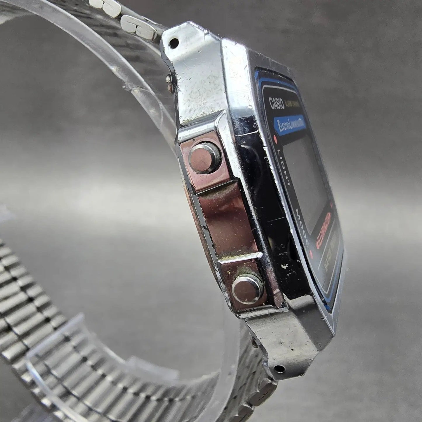 Casio A168 Illuminator Watch Men 36mm Digital Silver Tone Alarm Chrono New BattQ3
