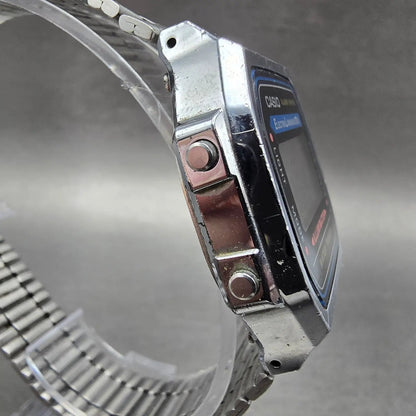 Casio A168 Illuminator Watch Men 36mm Digital Silver Tone Alarm Chrono New BattQ3
