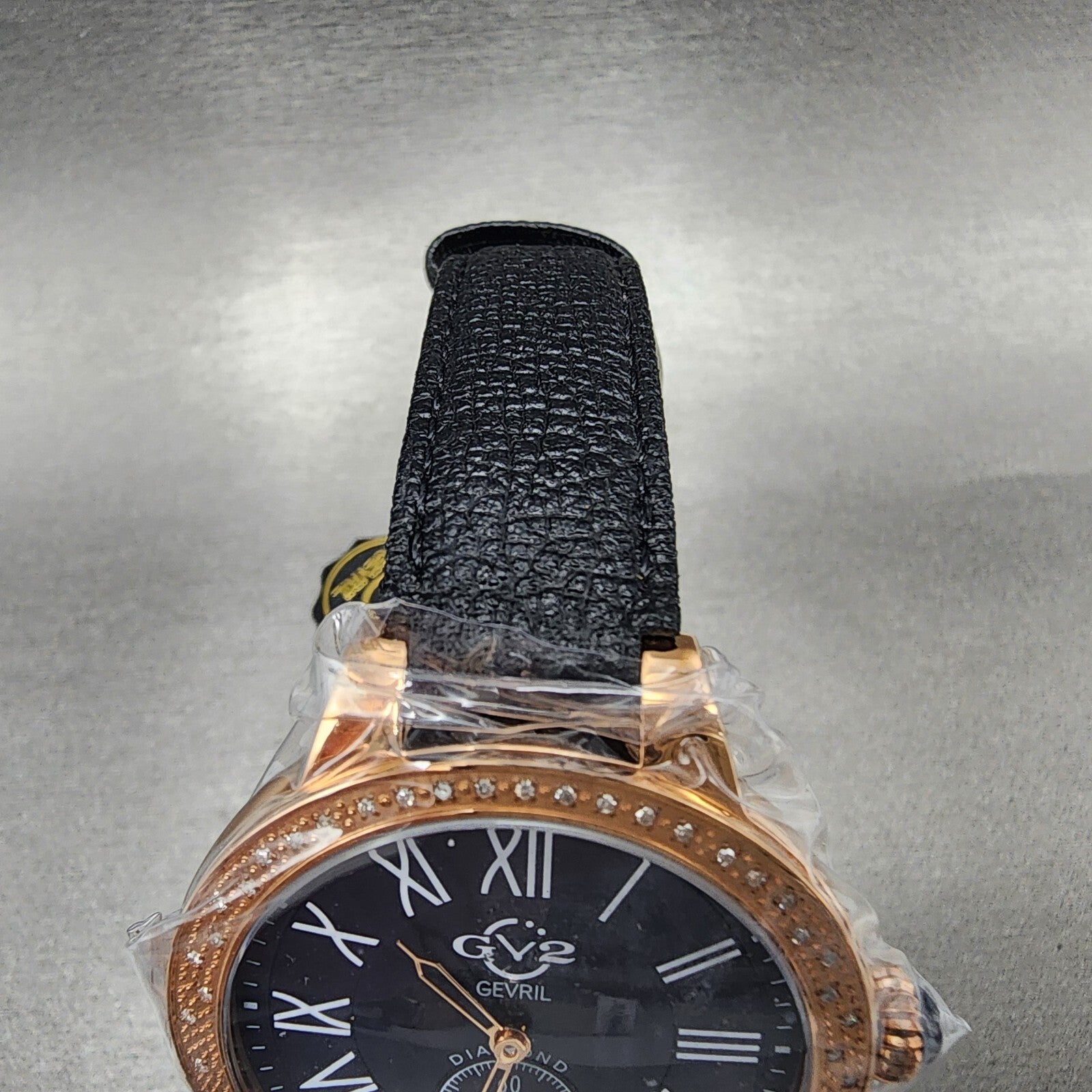 Gevril GV2 Astor Watch Women 40mm Blue Dial Rose Gold Tone Diamond Bezel 91094