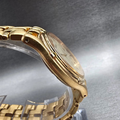 Seiko Watch Men 35mm Champagne Dial Gold Tone Date Round 7N32-0049 New Battery3
