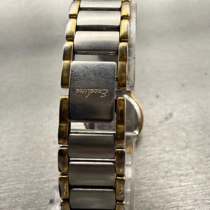 Seiko Exceline Watch Women 24mm White Dial Two Tone Round 7321-0520 New Battery7