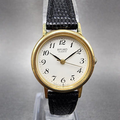 Seiko Watch Women 23mm White Dial Gold Tone 73210100 New Battery0