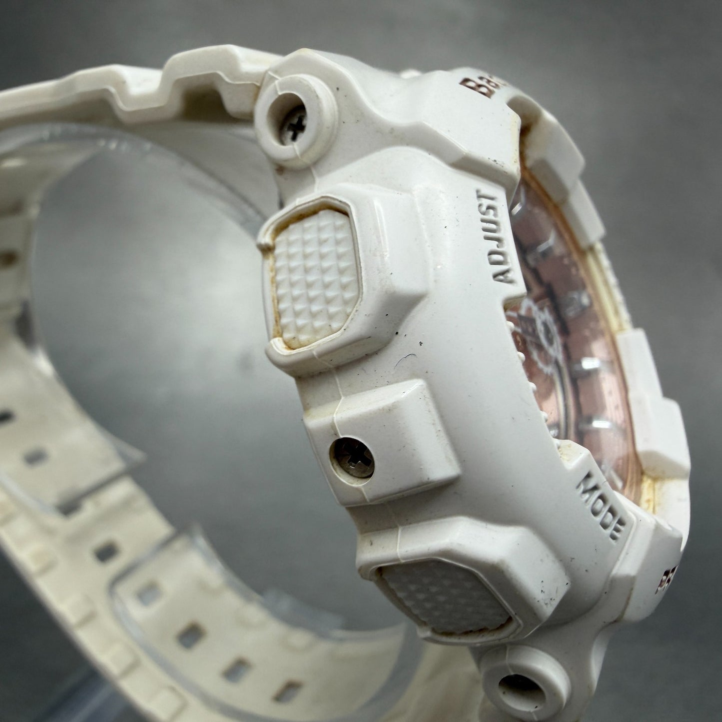 Casio Baby-G Watch Women 43mm White Rose BA-110 Alarm Chrono New Battery3