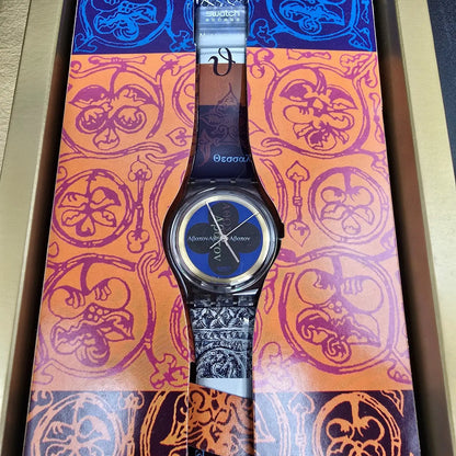 Swatch Access Avaton Watch Men 34mm Blue Dial Blue Case SKZ107 New Battery NOS4