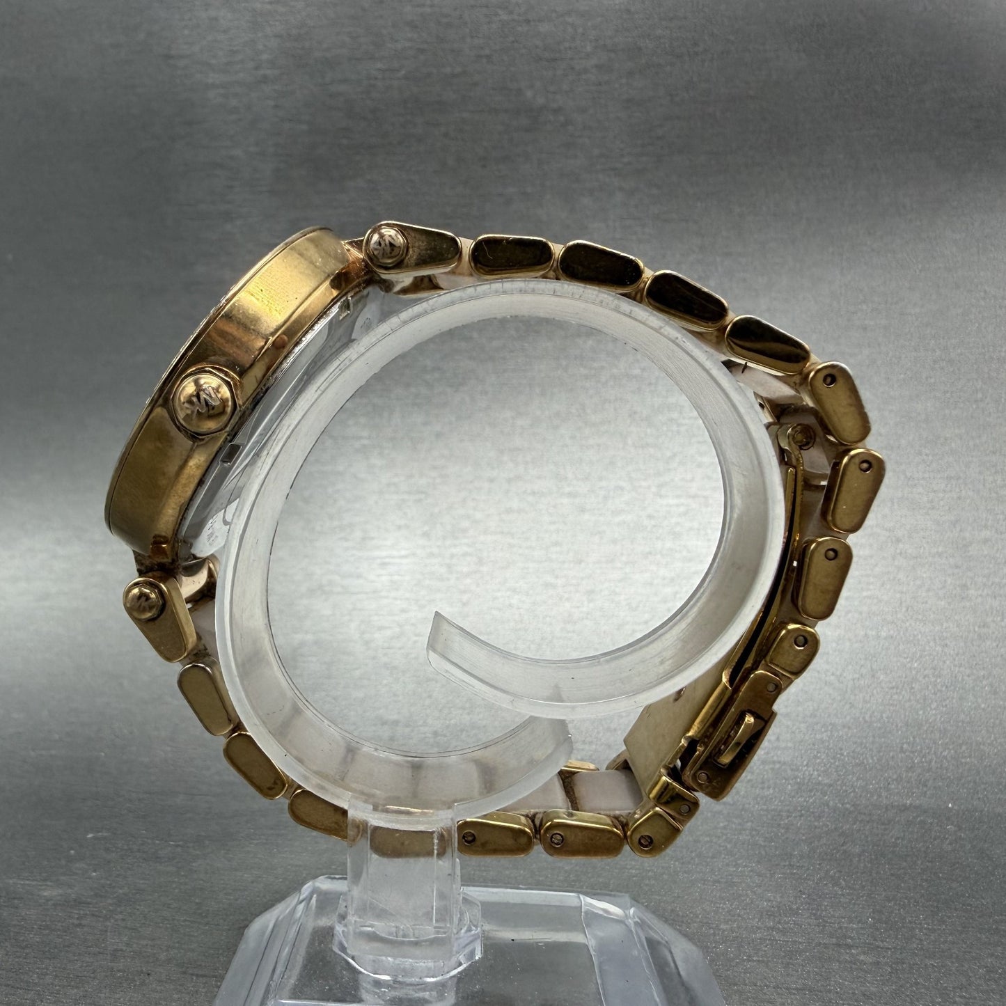 Michael Kors Parker Watch Women 39mm Silver Dial Rose Tone Round New Battery6