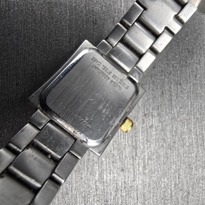 Bulova Watch Women 17mm MOP Dial Two Tone Square 98T71 New Battery10
