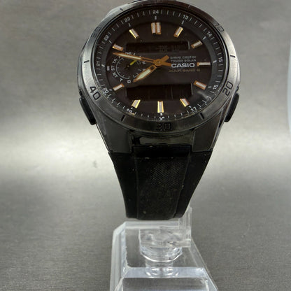 Casio Waveceptor WVA-M650 Watch Men 44mm Analog Digital Black Round Chrono RunsA5