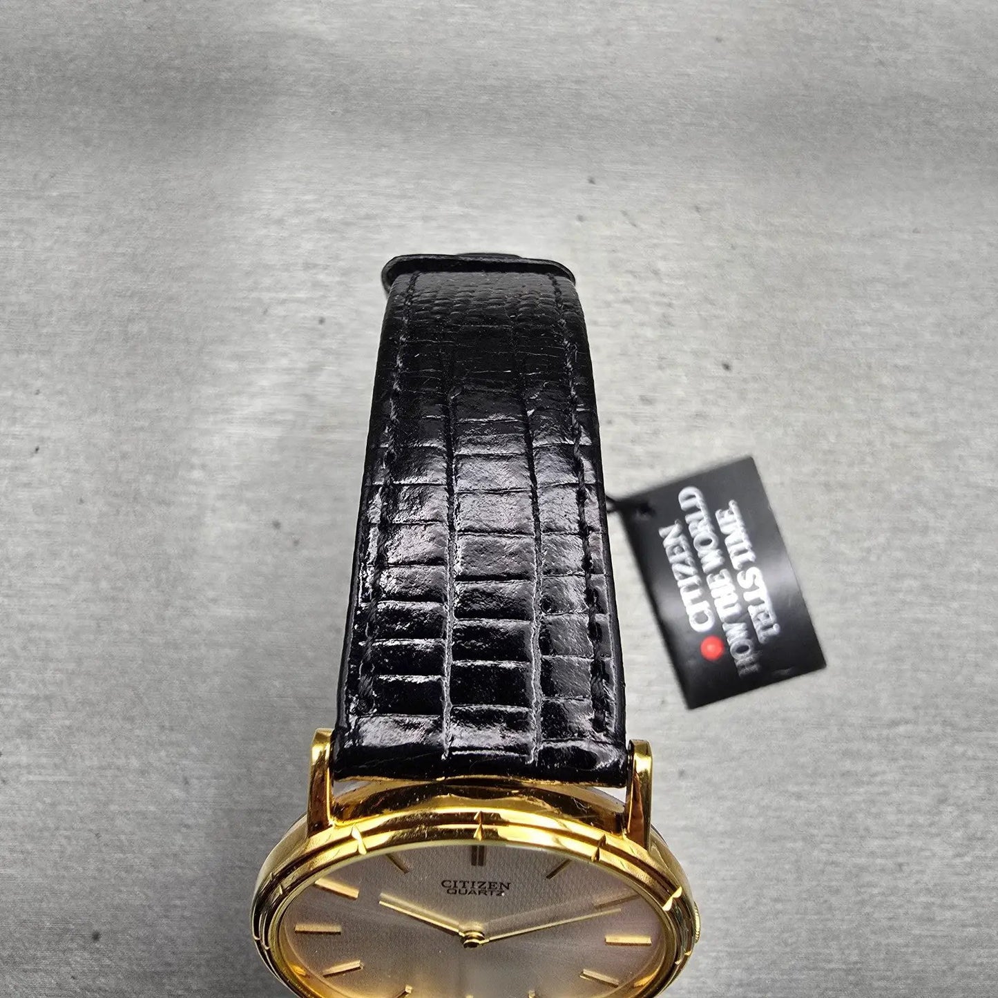 Citizen Watch Men 33mm Silver Dial Gold Tone Round 5520-K03828 New Battery NOS4